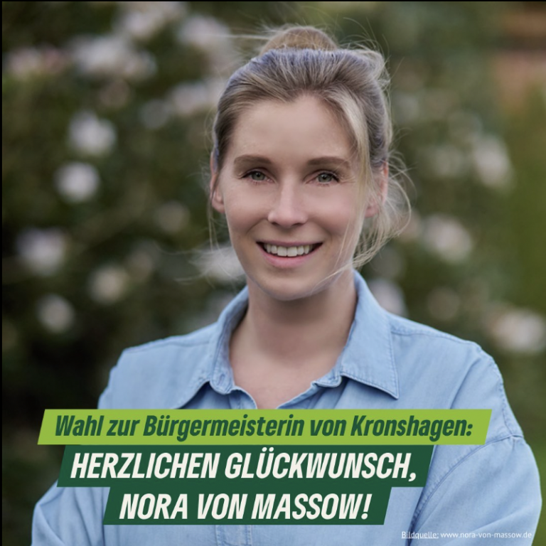 Herzlichen Glückwunsch zur Wahl als Bürgermeisterin von Kronshagen, Nora von Massow!